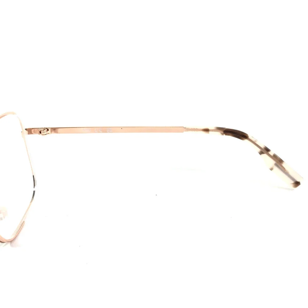 Alexander McQueen Eyeglasses Frames MQ0318O 003 Polished Gold Semi Rim 52-18-140